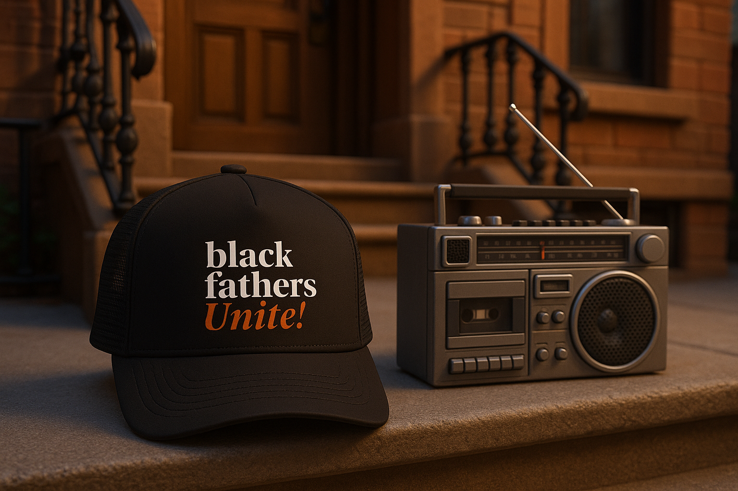 Black Fathers Unite! Signature Snapback Trucker Hat.
