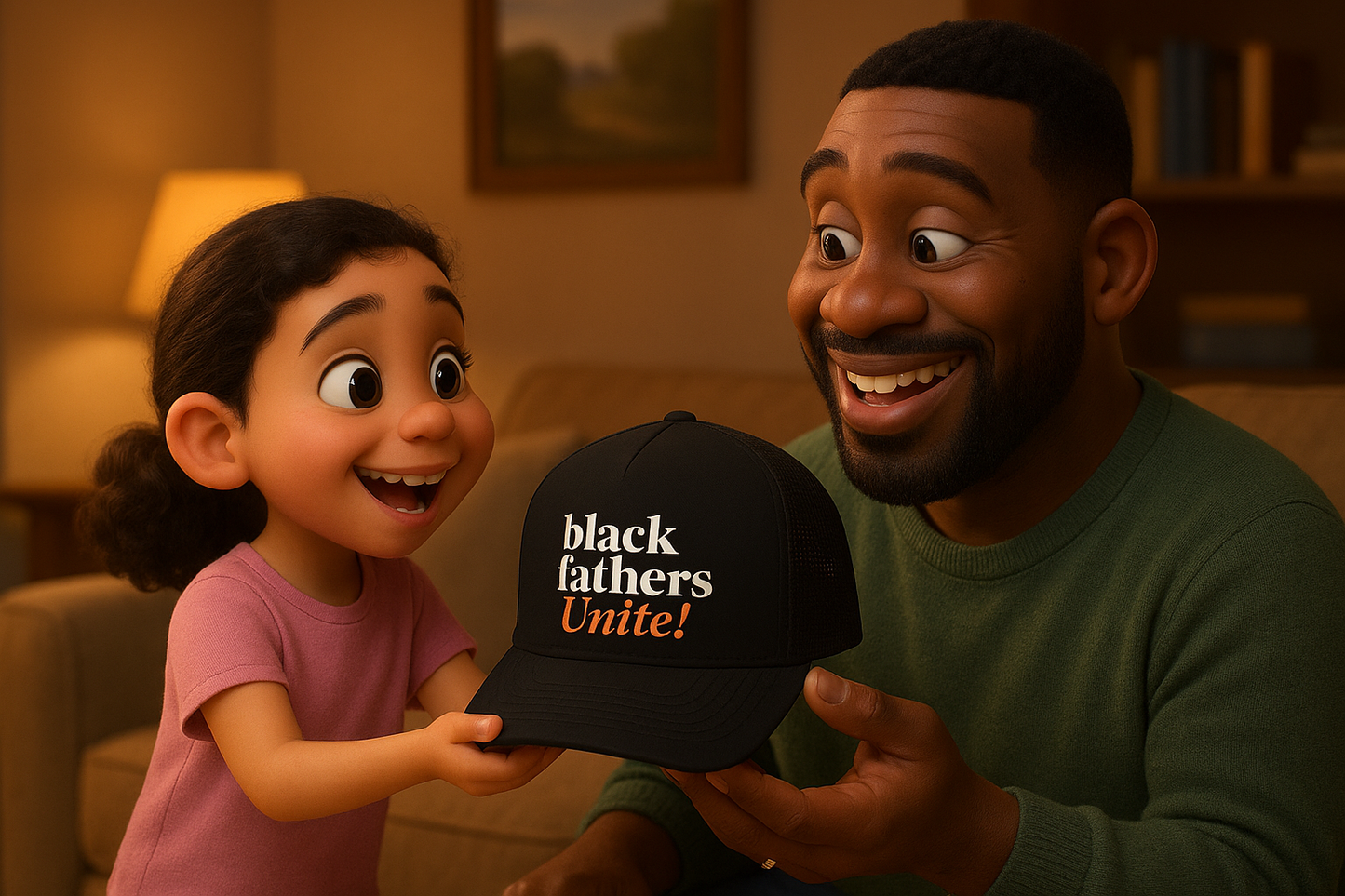 Black Fathers Unite! Signature Snapback Trucker Hat.