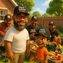 Load image into Gallery viewer, Black Fathers Unite! Signature Snapback Trucker Hat.
